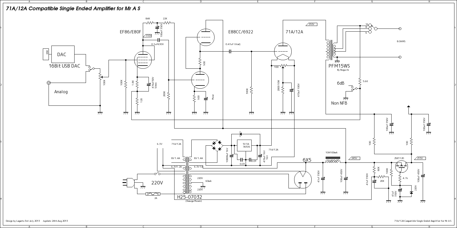 New 71A/12A Single Ended Amplifier