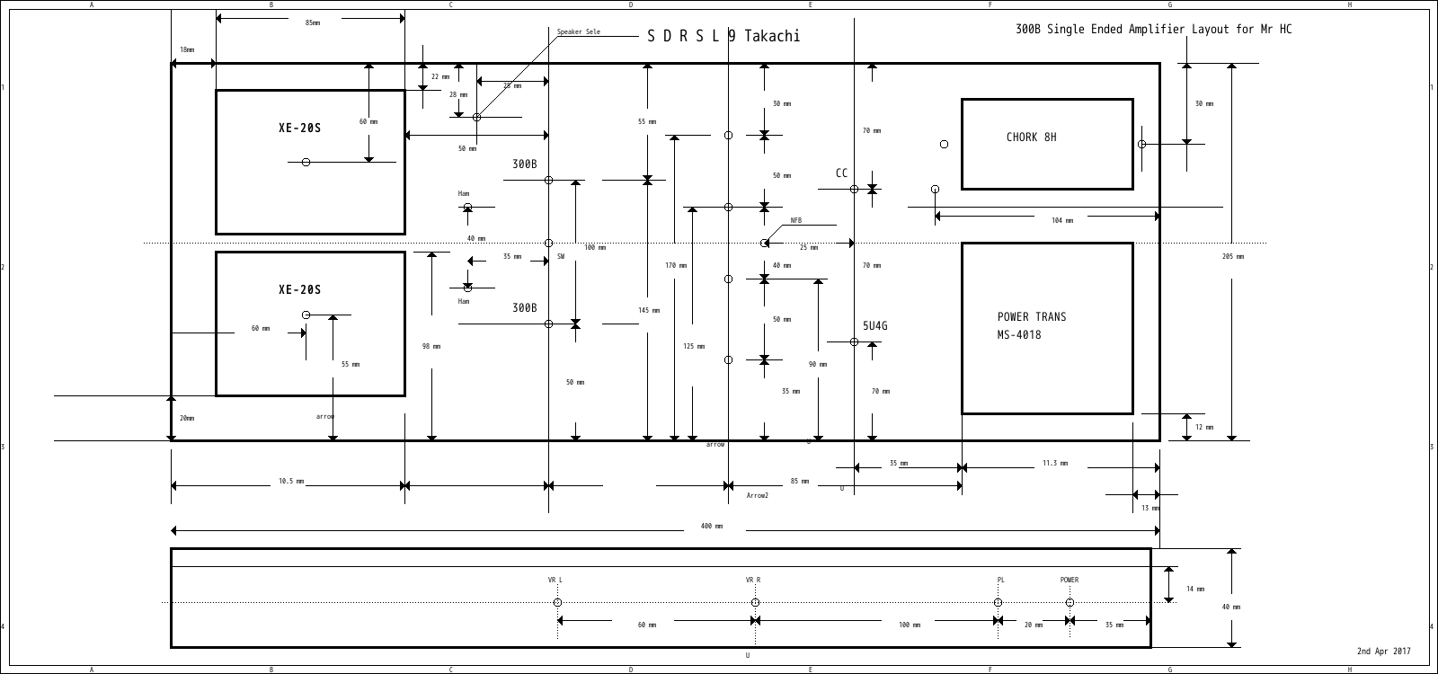 size of 300B Amplifier on 2017