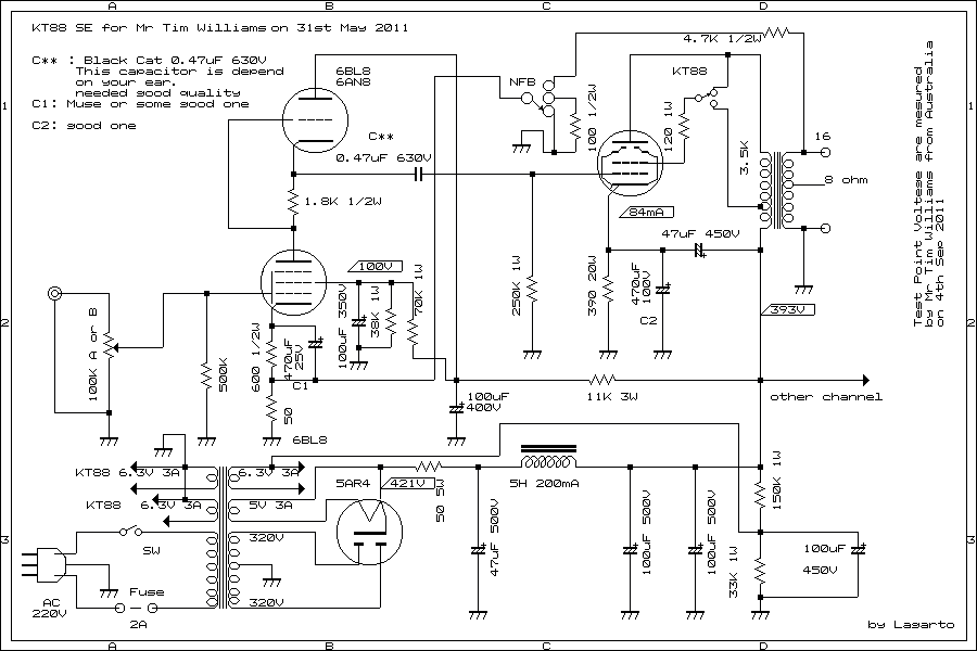 KT88 SE circuit for T W